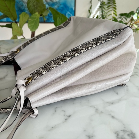 COACH 1941 Harmony Hobo In Colorblock Leather With Snakeskin Detail 69074 Chalk - Picture 12 of 16